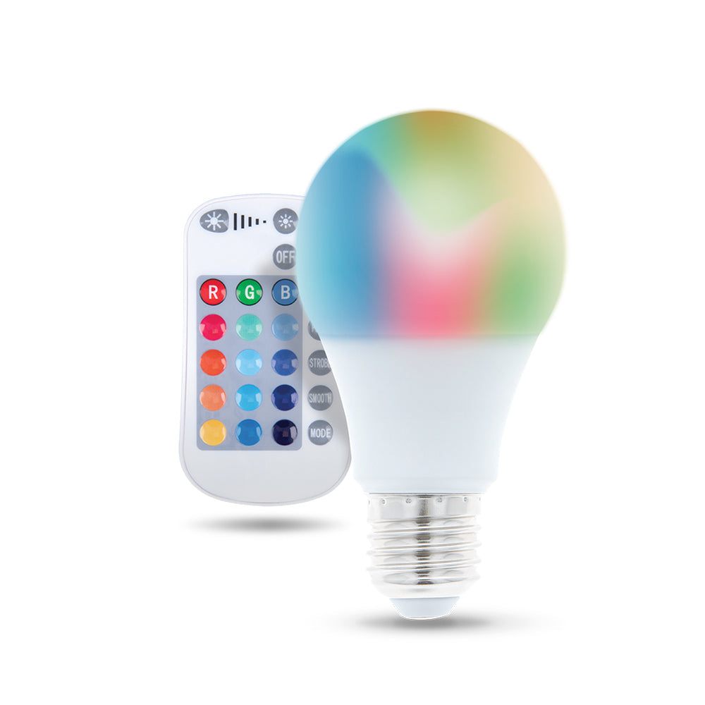 Bec Smart Forever Light E27 RGB & Alb Cald 3000K Telecomanda - 9W 720lm 15 culori 4 Moduri - RTV003564 - 5900495847669 - 1