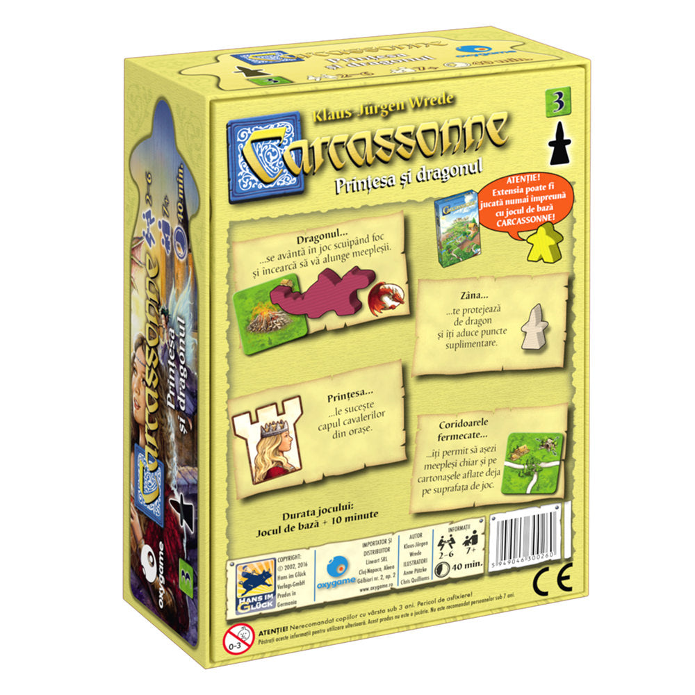 Board Game Extensia 3 Carcassonne - Printesa si Dragonul Limba Romana - 5949046300260