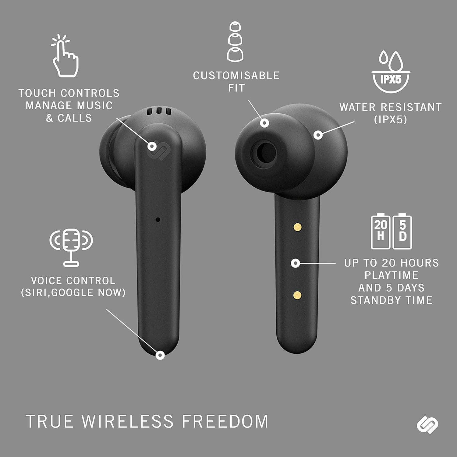 Casti Urbanista Paris True Wireless In-Ear Bluetooth 5.0 Touch Control Pana la 20 ore Incarcare - 1035602 - 7350088302903 - 6