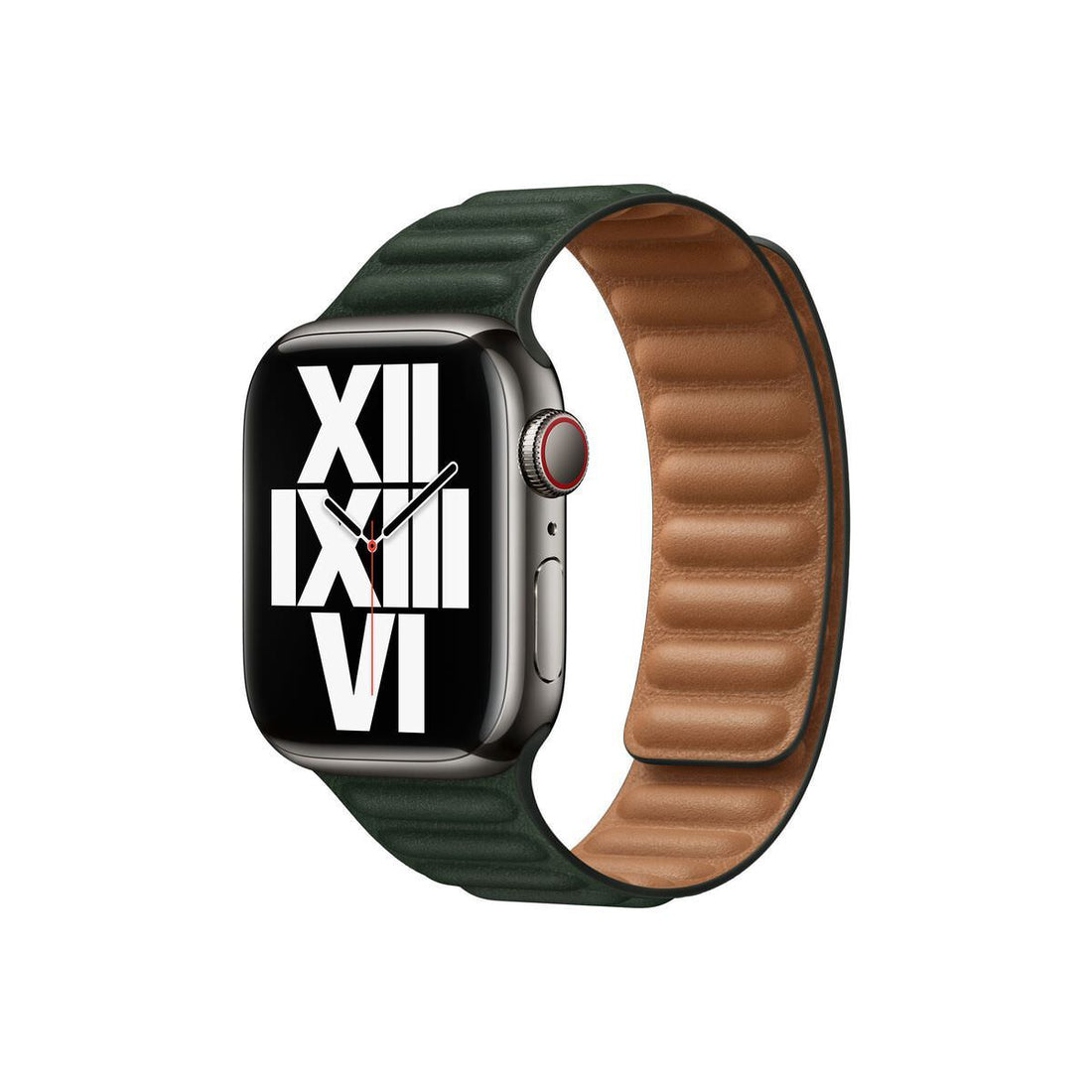 Curea Originala Piele Naturala Link Apple Watch ML7Q3ZM/A - 41/40/38 mm M/L Sequoia Green Resigilat - 194252645710 - 1