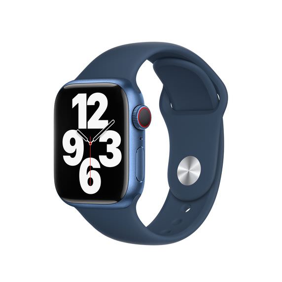 Curea Originala Sport Apple Watch MKUE3ZM/A - S/M & M/L 41/40/38 mm Abyss Blue Resigilat - 194252626696 - 1