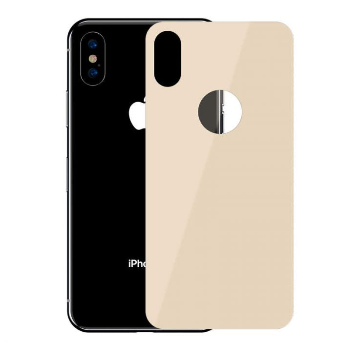 Folie Sticla Securizata Curbata Spate 0.3mm Baseus pt. iPhone XS Max - Gold - SGAPIPH65-BM0V - 6953156279421 - 1