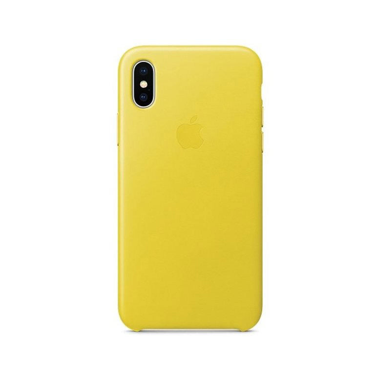 Husa Originala Piele Naturala Apple MRGJ2ZM/A - iPhone XS & X Spring Yellow - 190198707079 - 1