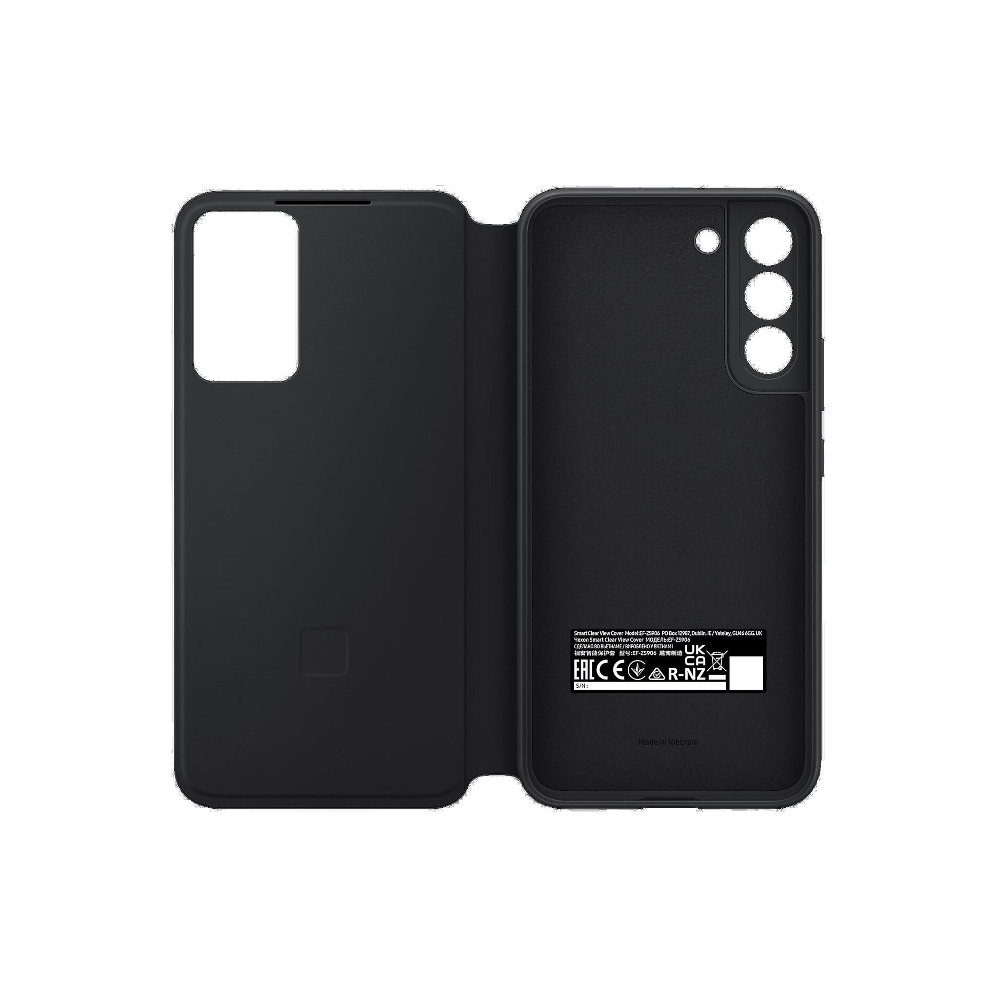 Husa Originala Smart Clear View Cover pt. Samsung Galaxy S22 Plus EF-ZS906 - Protectie anti-microbiana Black - EF-ZS906CBEGEW