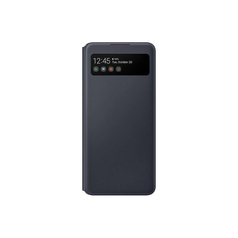 Husa Originala Smart S-View Wallet Cover pt. Samsung Galaxy A42 5G EF-EA426 - Protectie anti-microbiana Black - EF-EA426PBEGEW