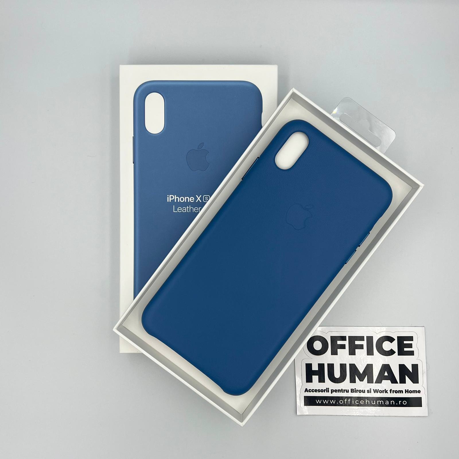 Husa Piele Naturala Apple pt. iPhone XS Max Cape Cod Blue - MTEW2ZM/A Originala - 190198802774 - 4