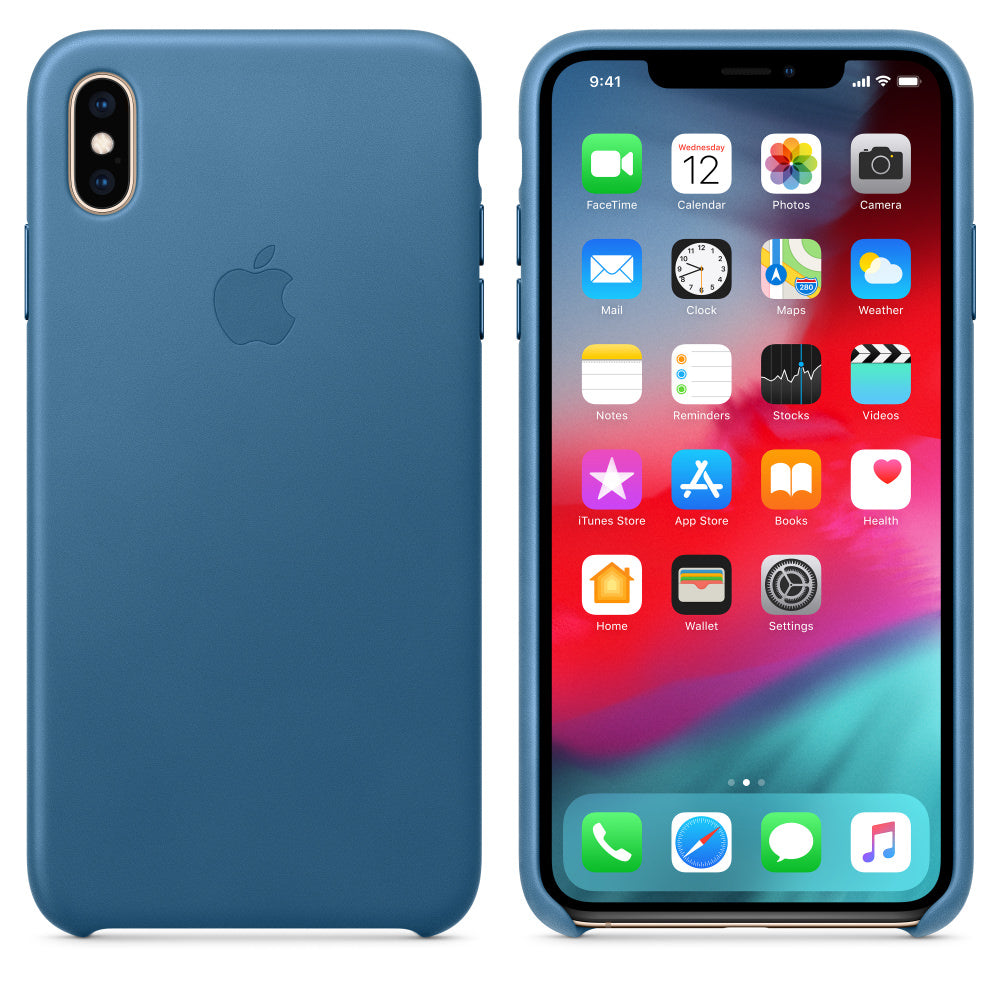 Husa Piele Naturala Apple pt. iPhone XS Max Cape Cod Blue - MTEW2ZM/A Originala - 190198802774 - 3