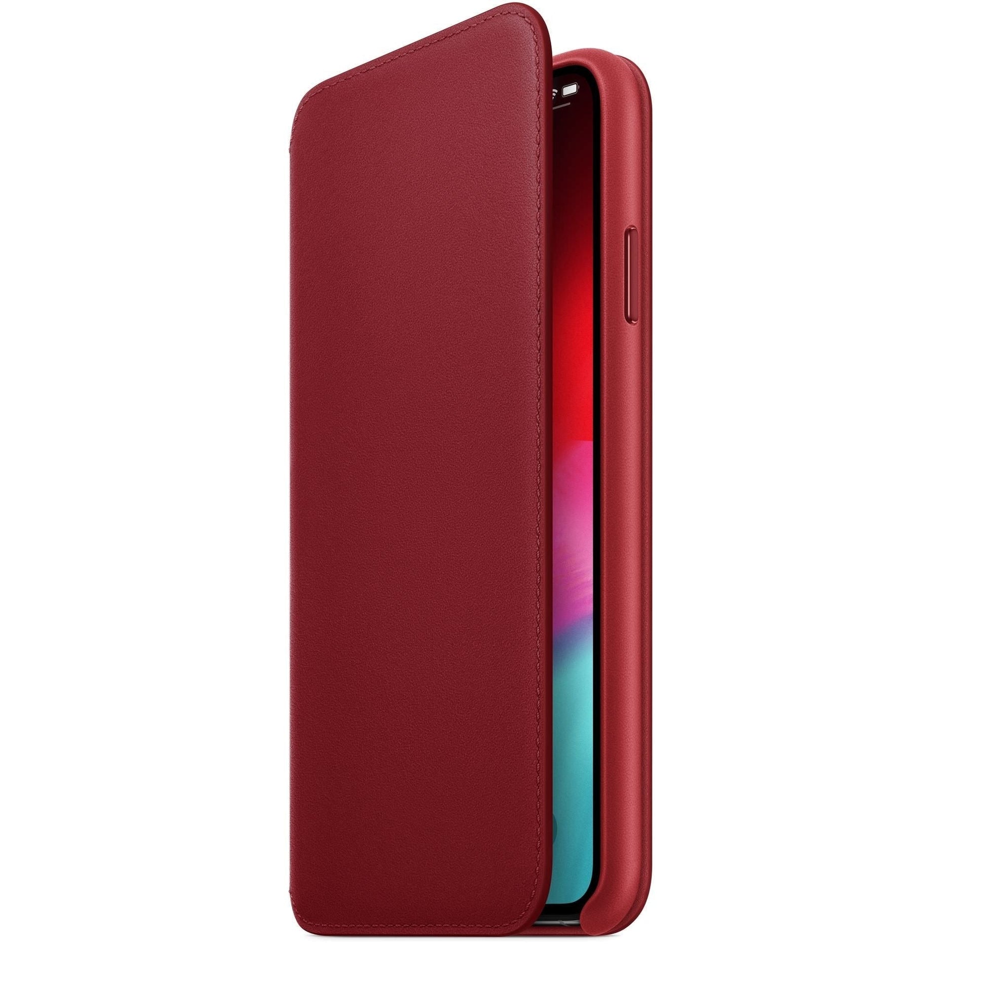 Husa Piele Naturala Folio Apple pt. iPhone XS Max Red - MRX32ZM/A Originala Resigilat - MRX32ZM/A-A - 190198763648 - 3