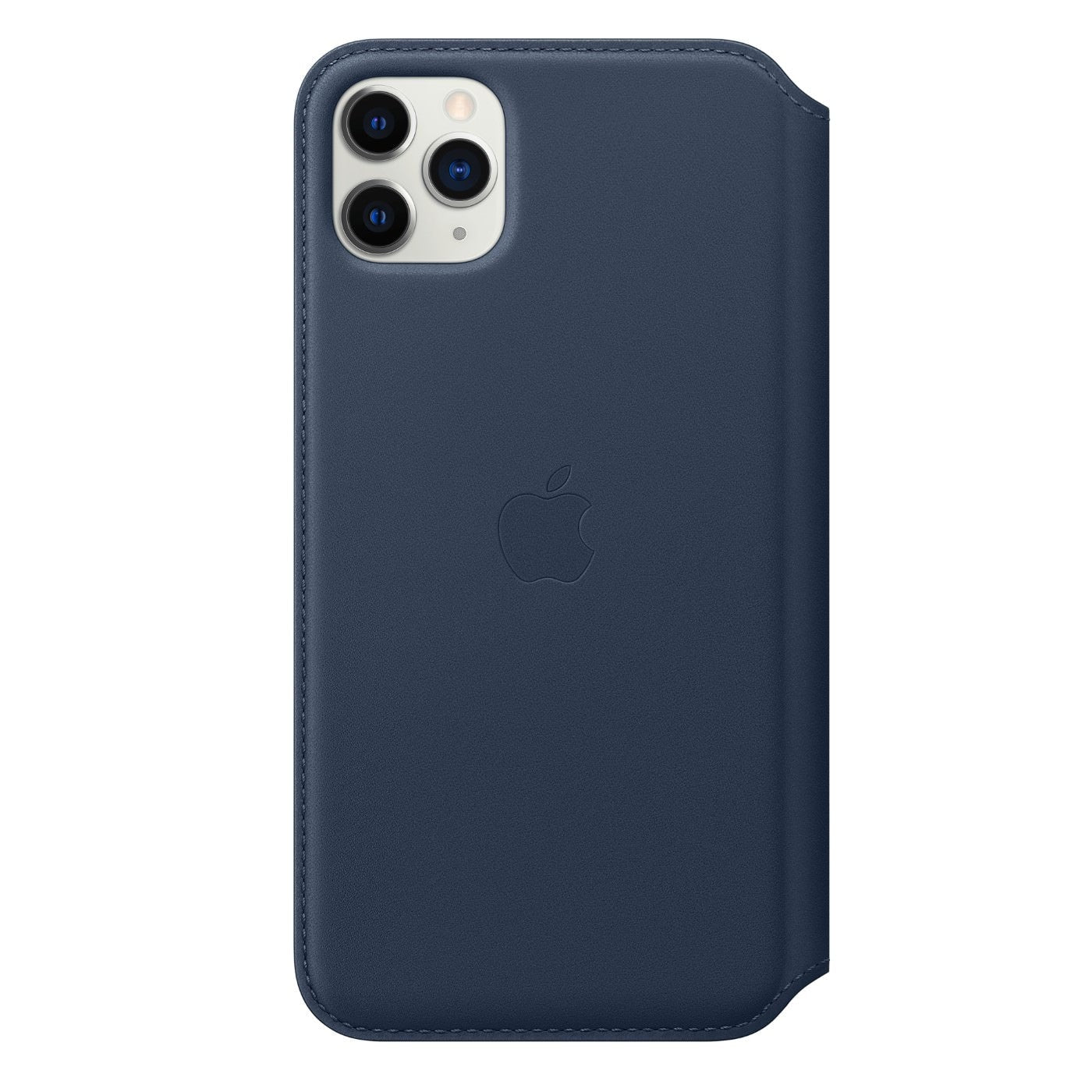 Husa Piele Naturala Folio Apple pt iPhone 11 Pro Max Deep Sea Blue - MY1P2ZM/A Originala - 190199651456 - 4