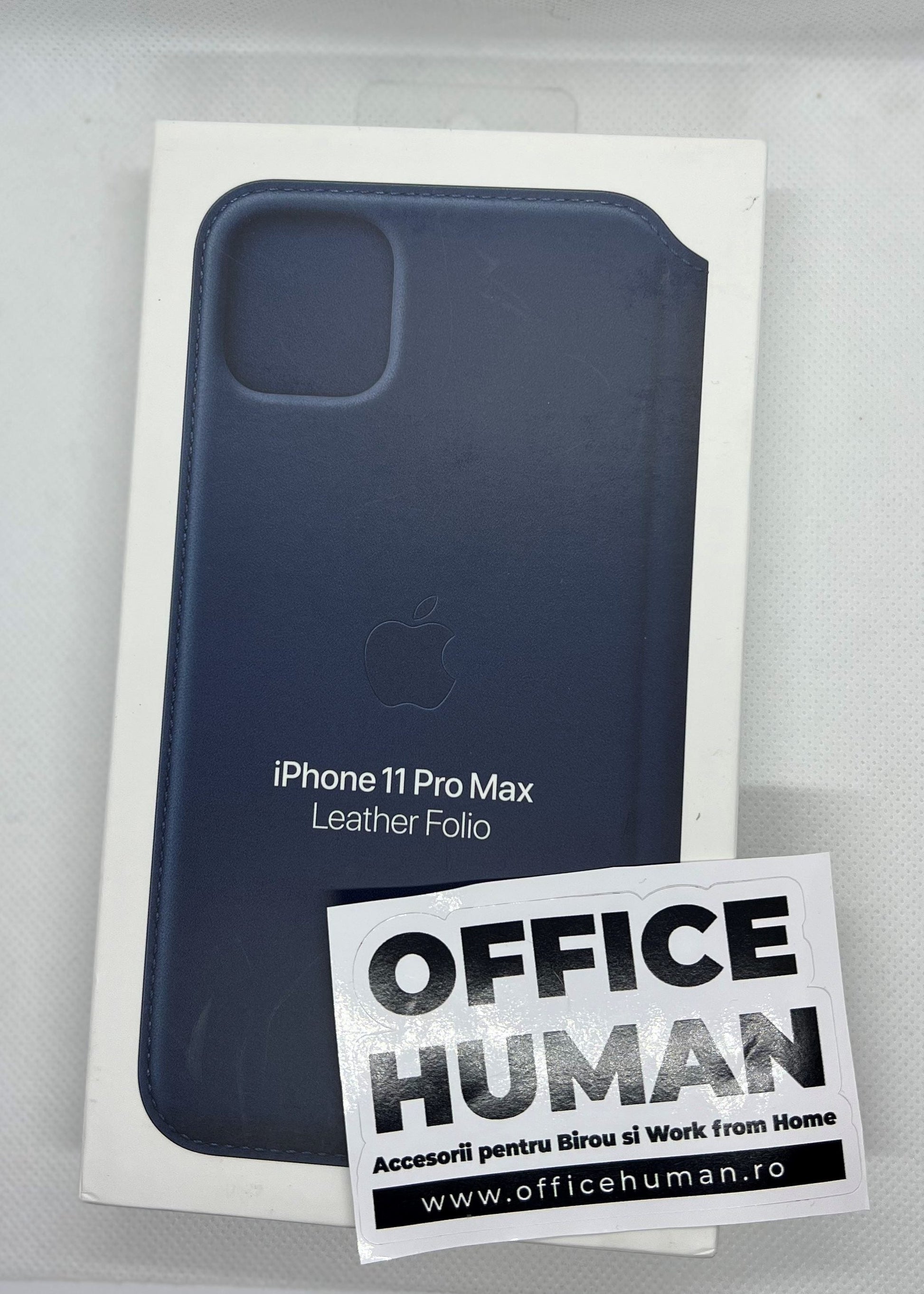 Husa Piele Naturala Folio Apple pt iPhone 11 Pro Max Deep Sea Blue - MY1P2ZM/A Originala - 190199651456 - 7