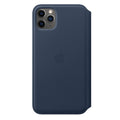 Husa Piele Naturala Folio Apple pt iPhone 11 Pro Max Deep Sea Blue - MY1P2ZM/A Originala - 190199651456 - 3