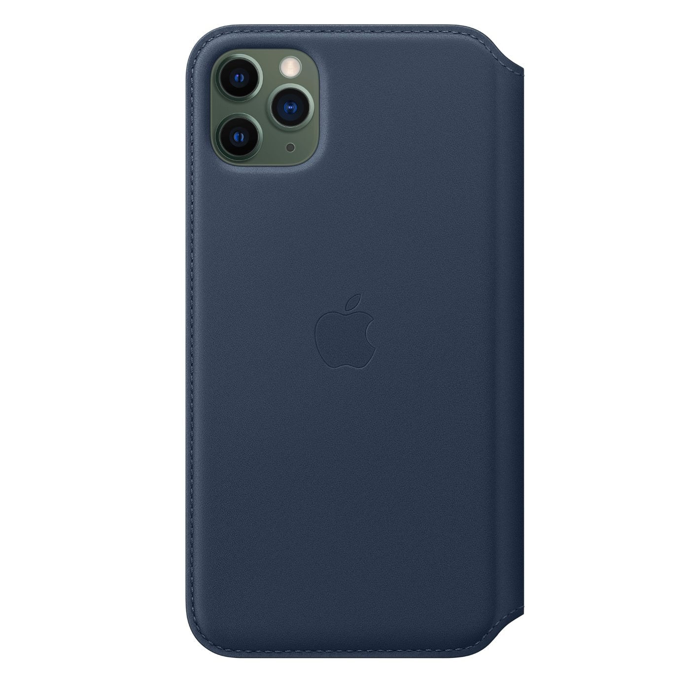 Husa Piele Naturala Folio Apple pt iPhone 11 Pro Max Deep Sea Blue - MY1P2ZM/A Originala - 190199651456 - 5