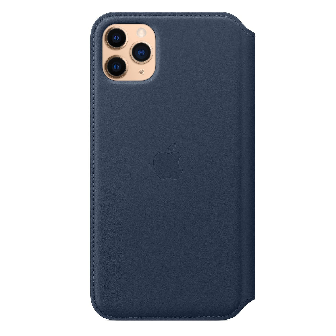 Husa Piele Naturala Folio Apple pt iPhone 11 Pro Max Deep Sea Blue - MY1P2ZM/A Originala - 190199651456 - 1