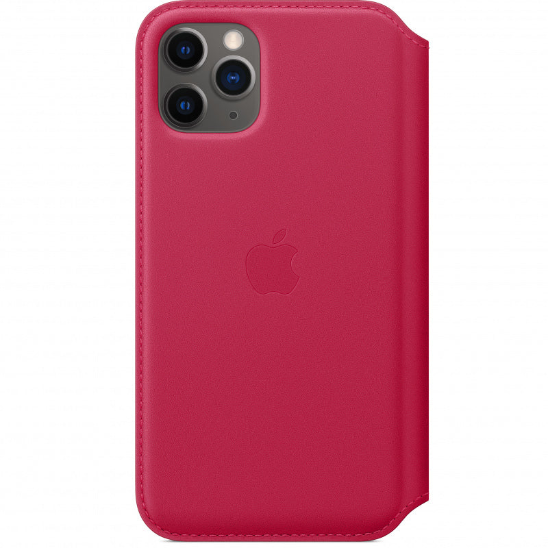 Husa Piele Naturala Folio Apple pt. iPhone 11 Pro Raspberry - MY1K2ZM/A Originala - 190199651333 - 3