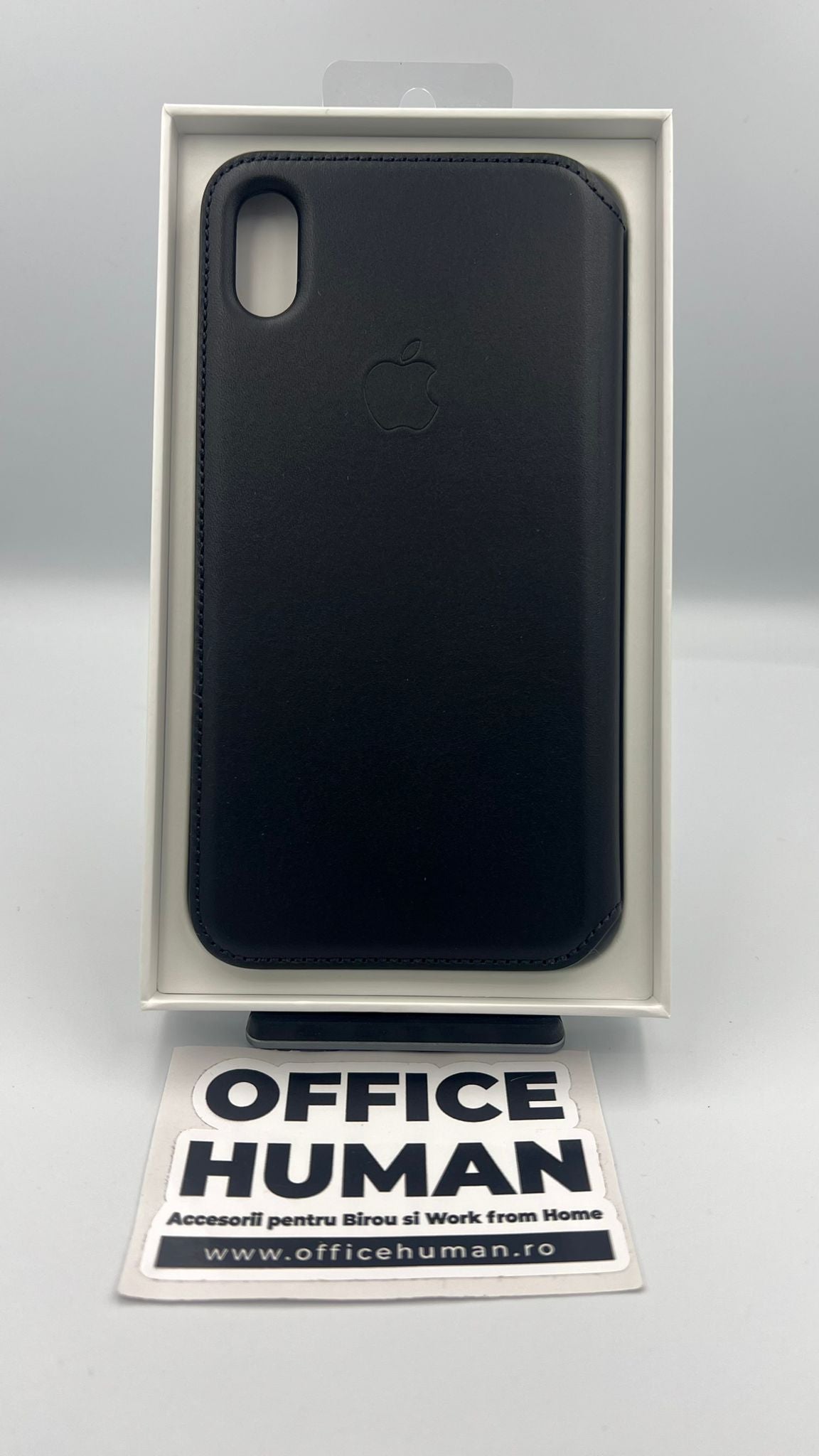 Husa Piele Naturala Folio Apple pt. iPhone XS Max Black - MRX22ZM/A Originala - 190198763624 - 5