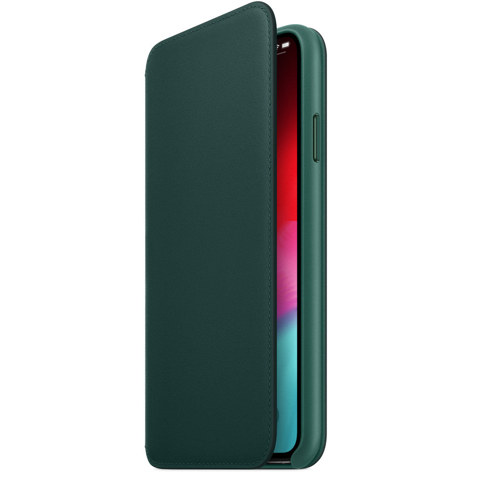 Husa Piele Naturala Folio Apple pt. iPhone XS Max Forest Green - MRX42ZM/A Originala Resigilat - MRX42ZM/A-A - 190198763662 - 3