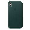 Husa Piele Naturala Folio Apple pt. iPhone XS Max, Forest Green - MRX42ZM/A, Originala, Resigilat