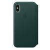 Husa Piele Naturala Folio Apple pt. iPhone XS & X, Forest Green - MRWY2ZM/A, Originala