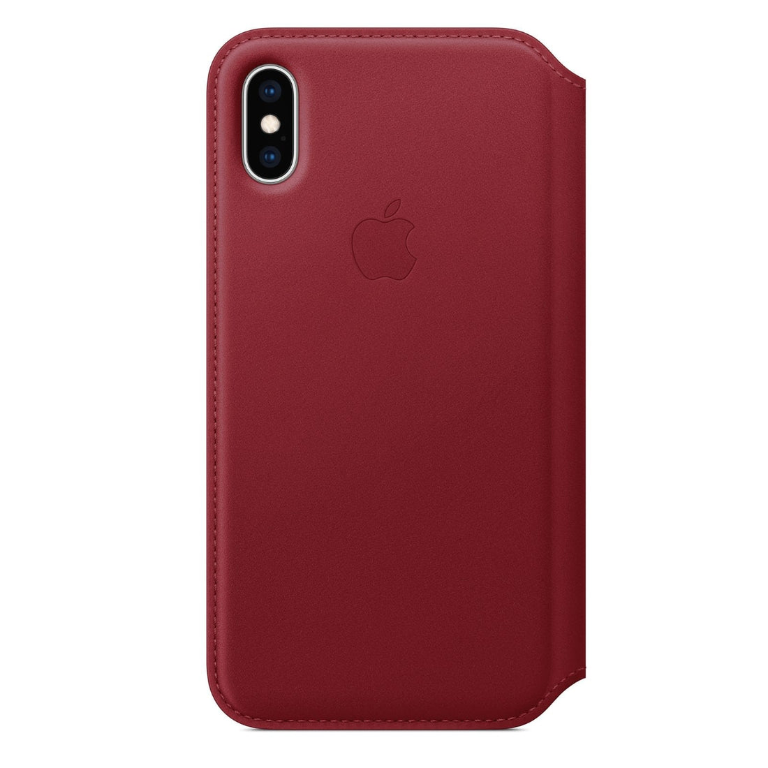 Husa Piele Naturala Folio Apple pt. iPhone XS & X Red - MRWX2ZM/A Originala - 190198763549 - 1