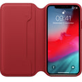 Husa Piele Naturala Folio Apple pt. iPhone XS & X Red - MRWX2ZM/A Originala Resigilat - MRWX2ZM/A-A - 190198763549 - 2