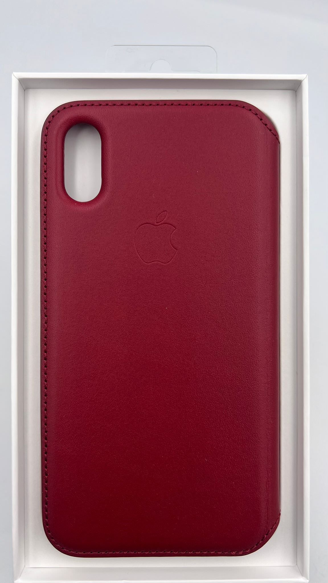 Husa Piele Naturala Folio Apple pt. iPhone XS & X Red - MRWX2ZM/A Originala Resigilat - MRWX2ZM/A-A - 190198763549 - 5