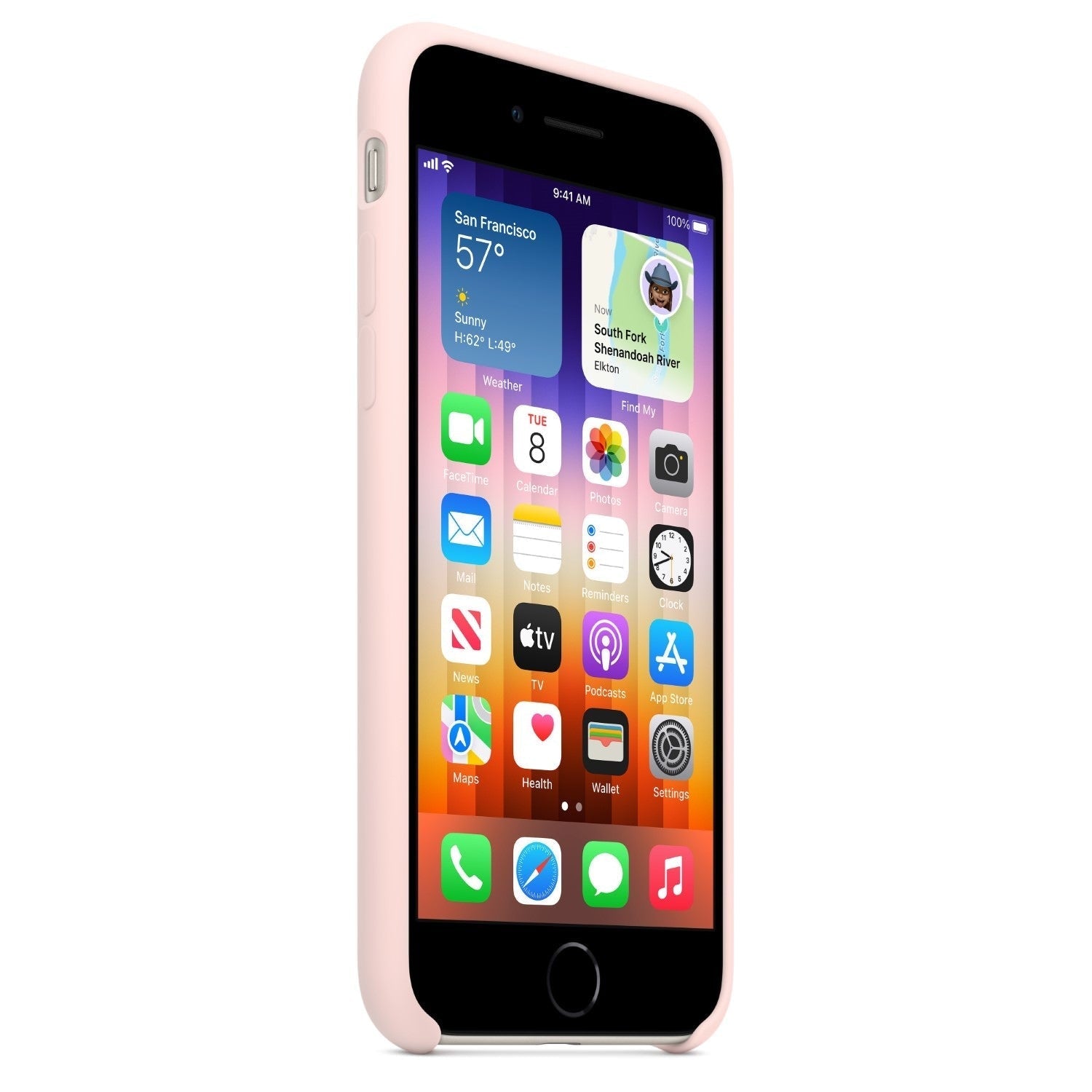 Husa Silicon Apple pt. iPhone SE 2022 / 2020 / 8 / 7 Pink Sand - MXYK2ZM/A Originala - 190199610460 - 3