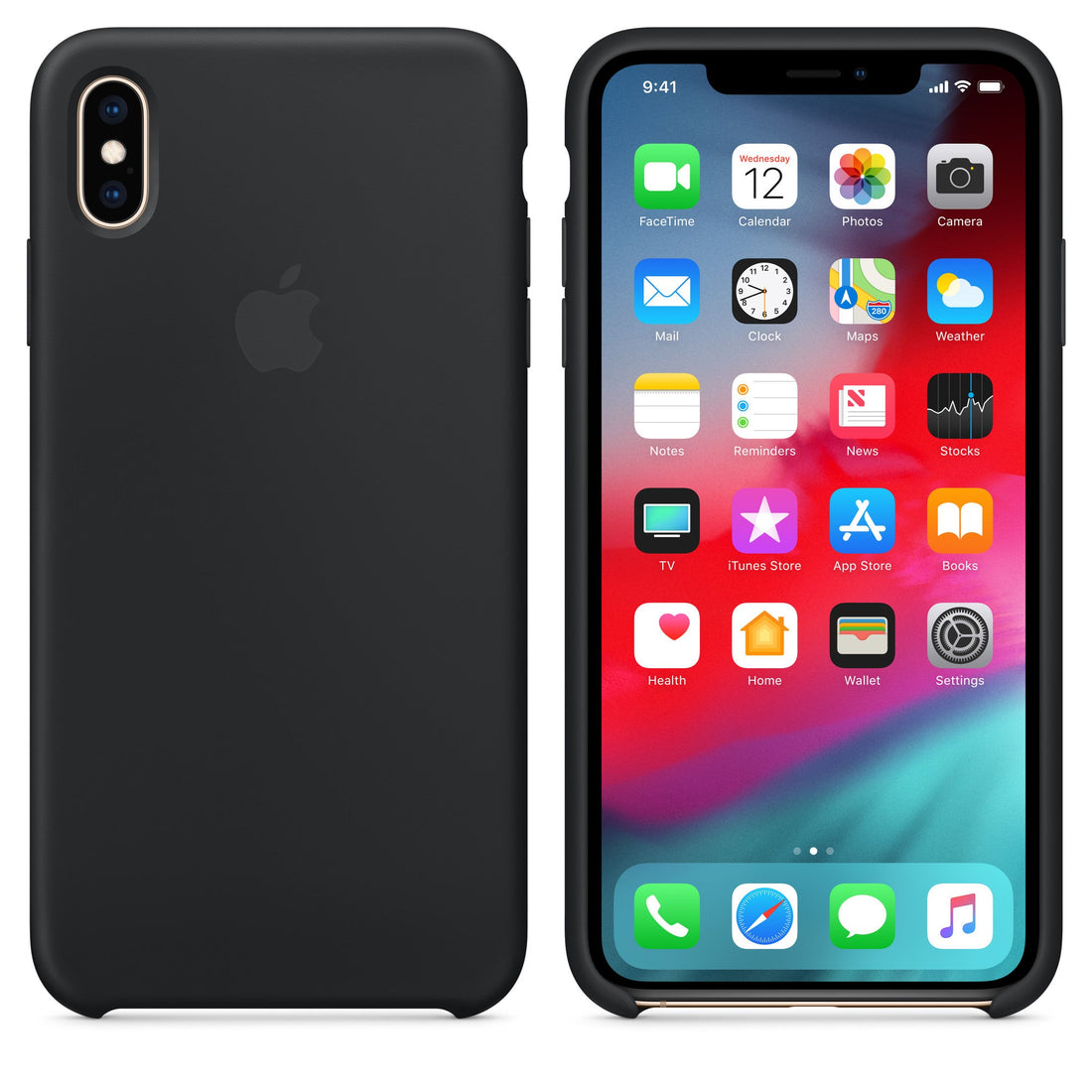 Husa Silicon Apple pt. iPhone XS Max Black - MRWE2ZM/A Originala - 190198763228 - 1