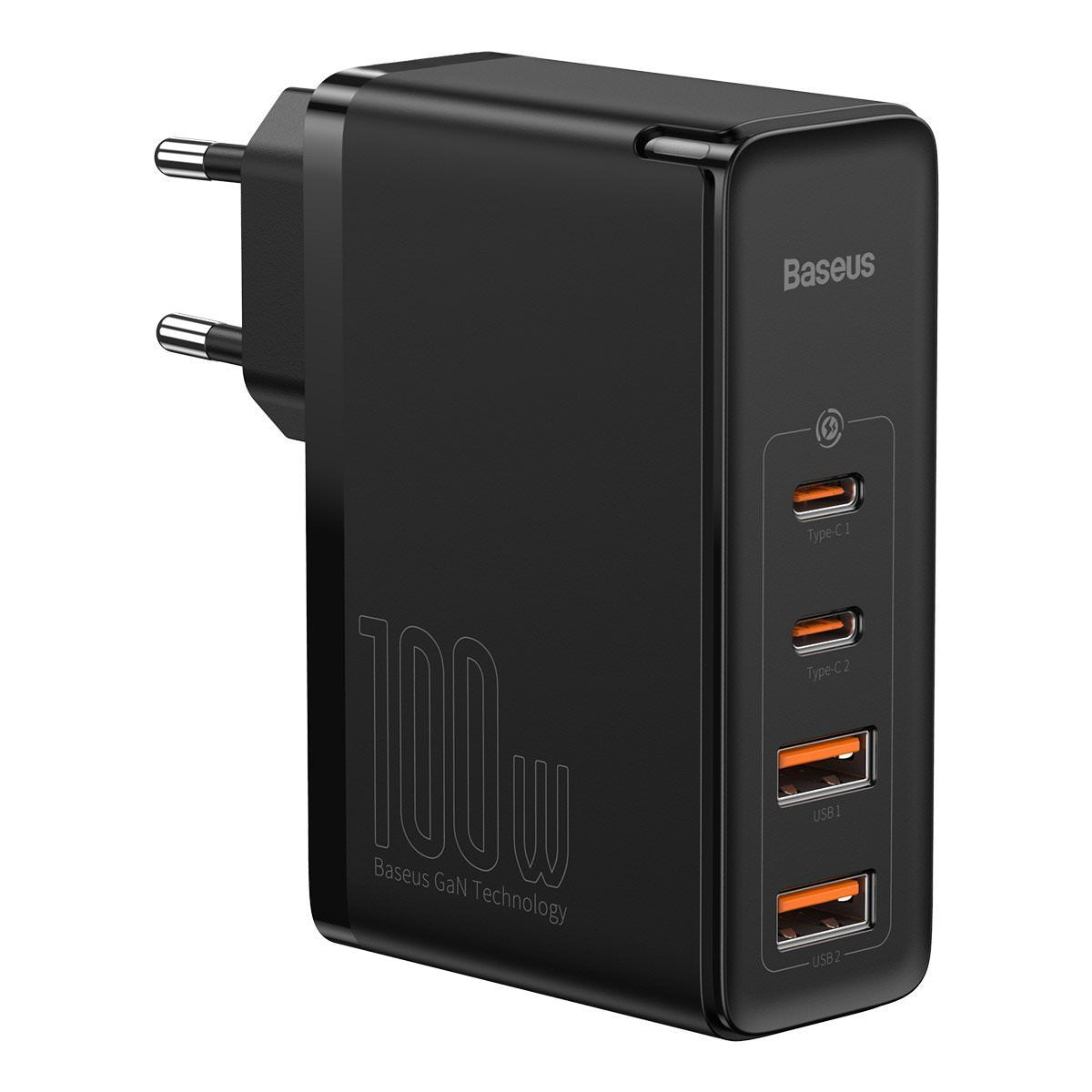 Incarcator Priza Baseus GaN2 Pro - 2 x USB-C USB 100 W Quick Charge 4.0 Power Delivery 3.0 Huawei SuperCharge Cablu - Black - CCGAN2P-L01