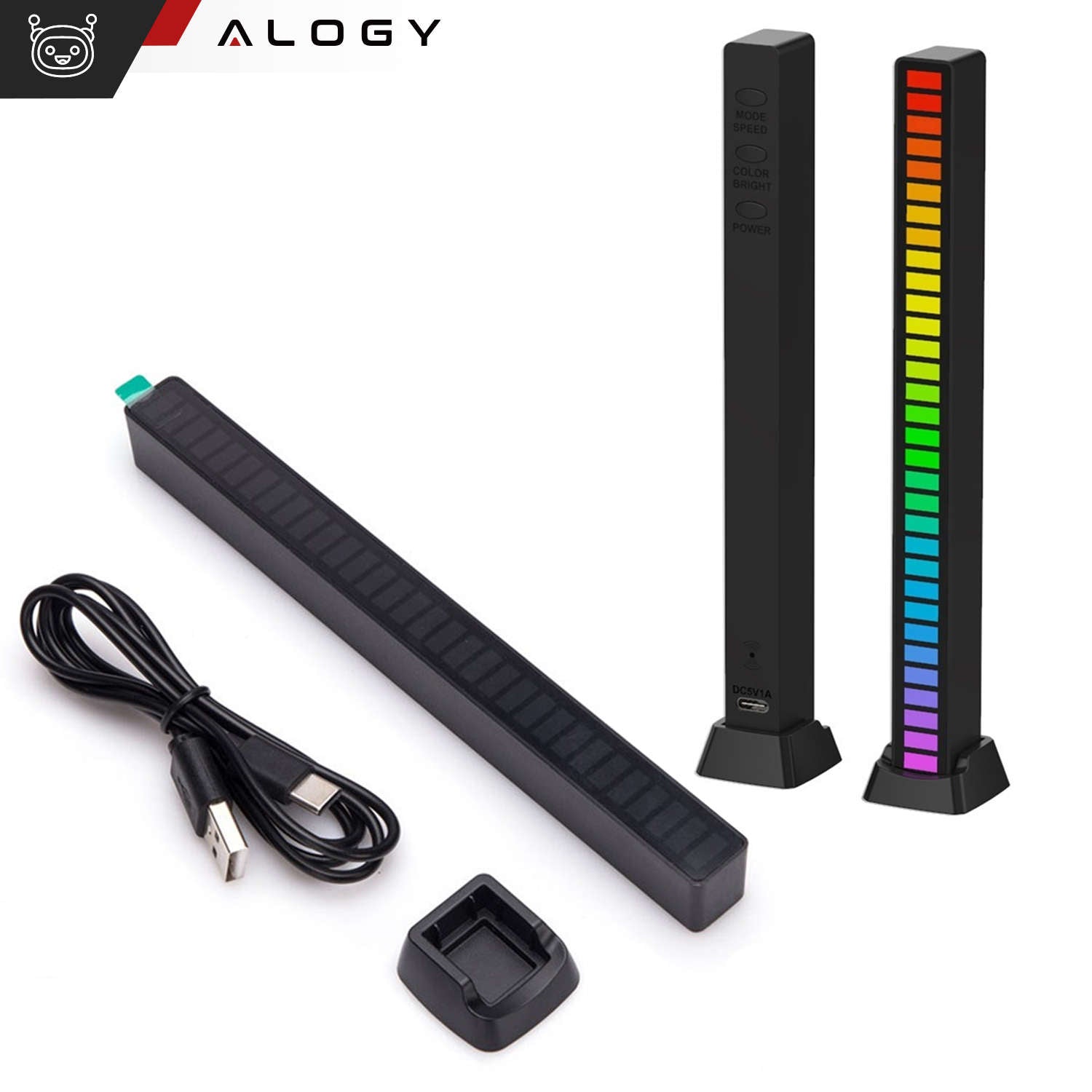 Lampa Ambientala LED Alogy cu Ritm Muzica - RGB 18 cm 32bit Wireless 4 Niveluri Luminozitate - 12277_CZ - 5907451357859 - 10