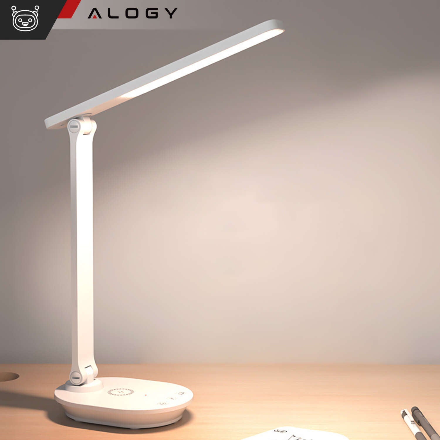 Lampa de Birou LED Alogy - 290 lm 3 Moduri & 4 Niveluri Luminozitate Incarcator Wireless 15W Protectie Ochi Control Touch Timer