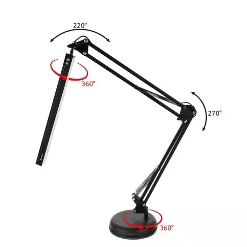 Lampa de birou LED Izoxis cu Brat Ajustabil 360° - 5.6W 3 Moduri & 10 Niveluri Luminozitate Protectie Ochi - 5904463314818 - 12