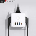 Priza Adaptor Alogy - 3 x AC USB 12 W 1 USB-C 15 Buton On/Off - NI2023EU - 5905601809531 - 2