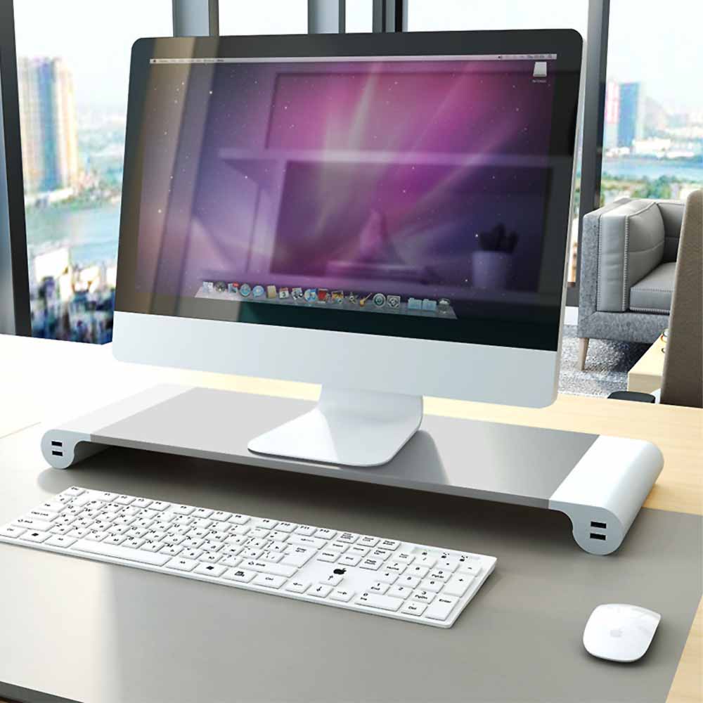 Suport Stand de Birou Laptop & Monitor Alogy📱 4 x USB, Aluminiu