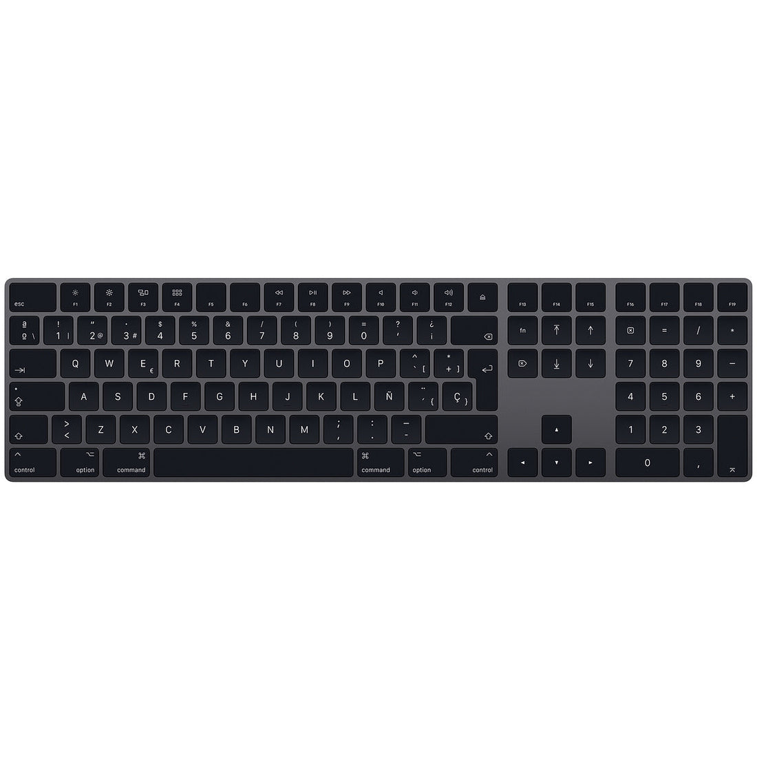 Tastatura Apple Magic Keyboard cu Keypad MRMH2Y/A - Layout Spaniol QWERTY Wireless Reincarcabila Bluetooth Aluminiu Space Gray Originala