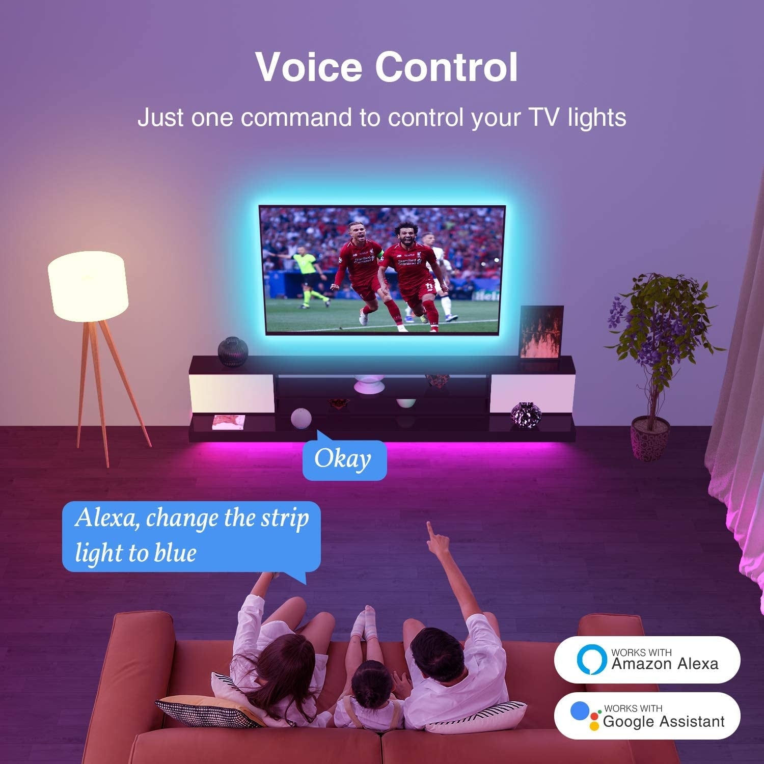 Banda LED Smart Gosund NiteBird SL3 - 2x5m Control Vocal RGB Programare App Google Alexa Music Sync - 6972391282324 - 5