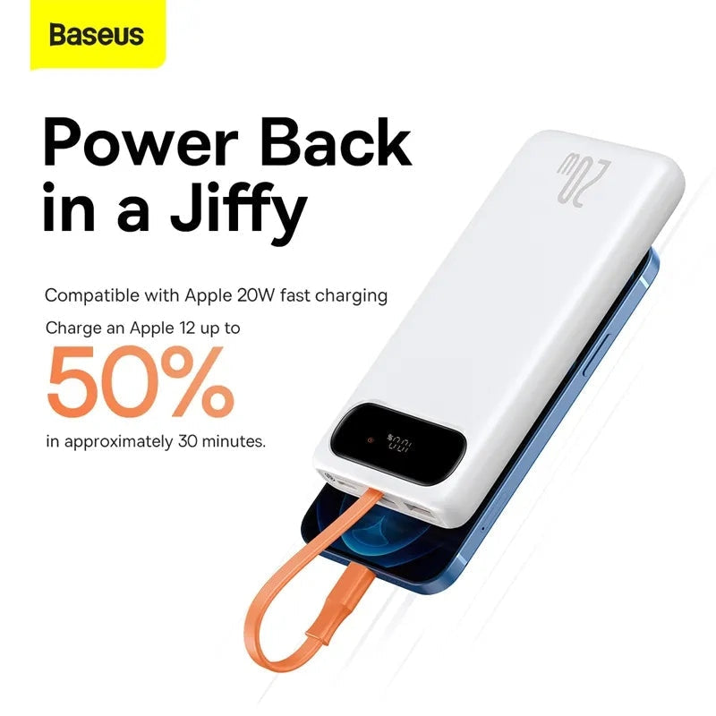 Baterie Externa Baseus PPBLK-02 10000 mAh - 20W 2 x USB USB-C Cablu Lightning - 6953156208841 - 4