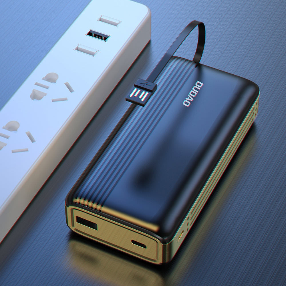 Baterie Externa Dudao K4Pro 20000 mAh - Cabluri Integrate USB USB-C Micro-USB Lightning Resigilat - Black - K4Pro-20000 - 6973687242152 - 4