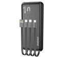 Baterie Externa Dudao K6Pro 10000 mAh - Cabluri Integrate USB USB-C Micro-USB Lightning - Black - K6Pro-black - 6973687242688 - 1