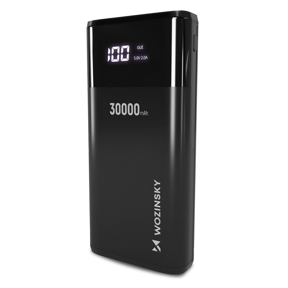 Baterie Externa Wozinsky 30000 mAh - 4 x USB 3A Display LCD - Black - WPB-001BK - 5907769300349 - 6
