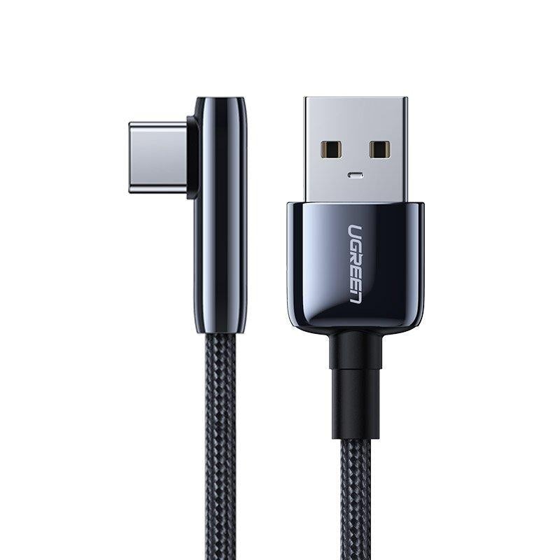 Cablu Incarcare & Date USB la USB-C curbat 90° Ugreen US317 - QC 3.0 Huawei SuperCharge Adaptive Fast Charge 5A - 0.25 m - 70430