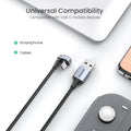 Cablu Incarcare & Date USB la USB-C curbat 180° Ugreen - 18W QC 4.0/3.0 ADP 3A Nylon Brodat - 70313 - 6957303873135 - 5