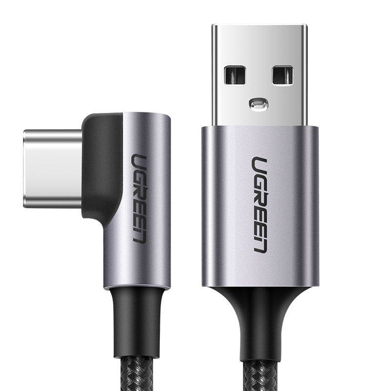 Cablu Incarcare & Date USB la USB-C curbat 90° Ugreen - 18W Quick Charge 3.0/2.0 Adaptive Fast Charging 3A - 1 m - 50941 - 6957303859412