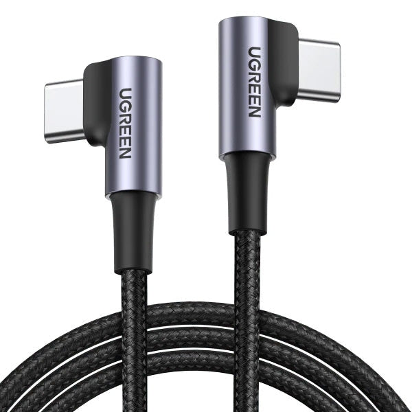 Cablu Incarcare & Date USB-C la curbat 90° Ugreen US323 - 60W QC 3.0 Power Delivery 5A - 1m - 70529 - 6957303875290 - 1