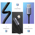 Cablu Incarcare & Date USB la Lightning curbat 90° Ugreen US299 - MFI - 1m - 60521 - 6957303865215 - 7