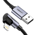 Cablu Incarcare & Date USB la Lightning curbat 90° Ugreen US299 - MFI - 1m - 60521 - 6957303865215 - 2