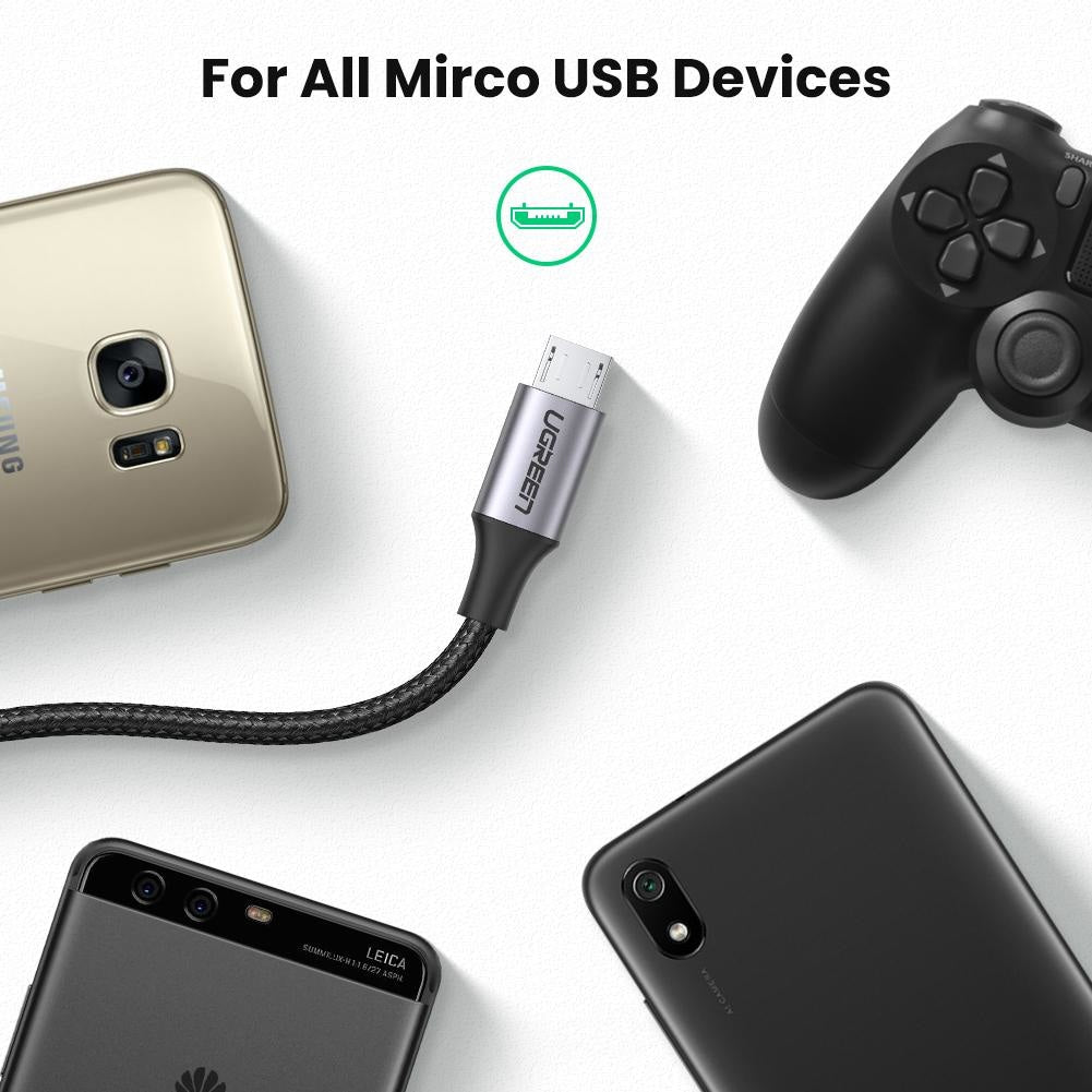Cablu Incarcare & Date USB la Micro-USB Ugreen - 18W Quick Charge 2.0 Adaptive Fast Charging - 60145 - 6957303861453 - 6