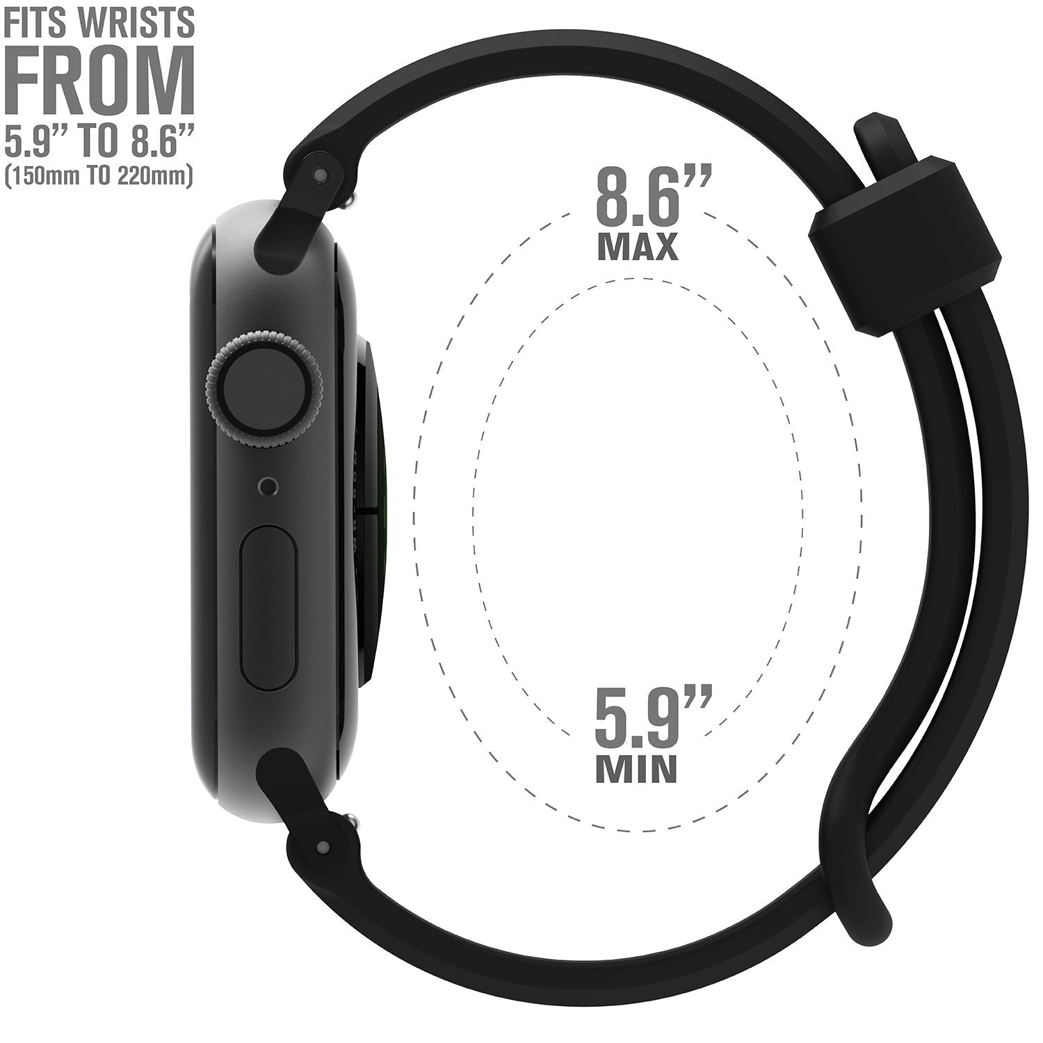 Curea Catalyst Sport Band - Apple Watch 1 2 3 4 5 6 7 8 & SE (40/38 mm) - CAT38SBBLK - 4897041792737