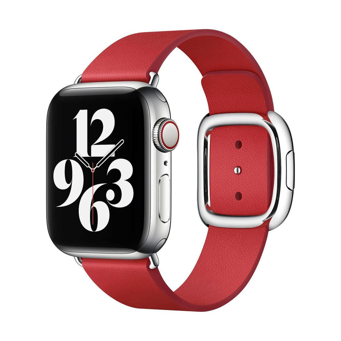 Curea Originala Piele Naturala Modern Apple Watch MY682ZM/A - 41/40/38 mm Large Scarlet Resigilat - 190199715622 - 1