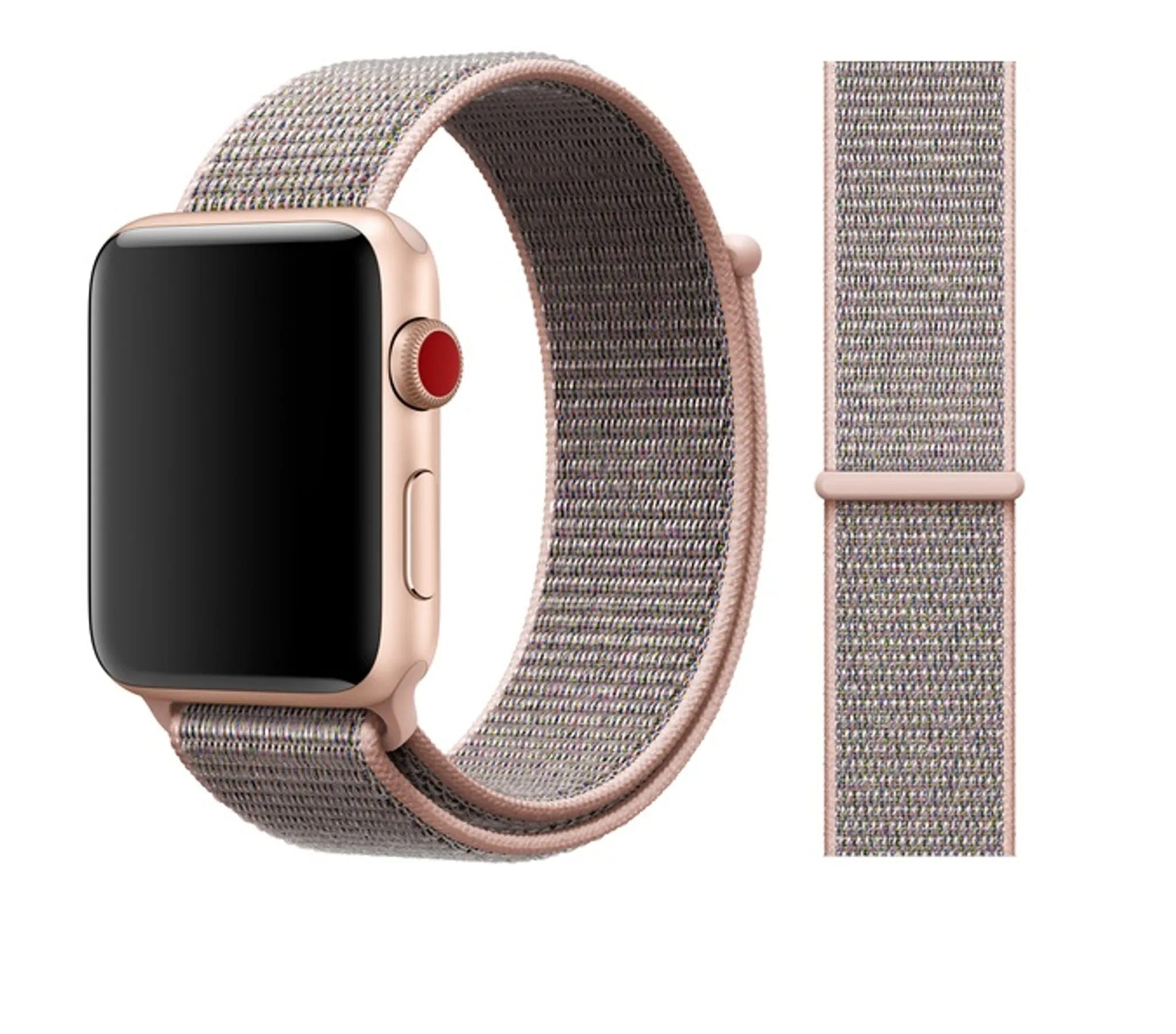 Curea Originala Sport Loop Apple Watch MQW02ZM/A - 41/40/38 mm Pink Sand Resigilat - 190198582188 - 1