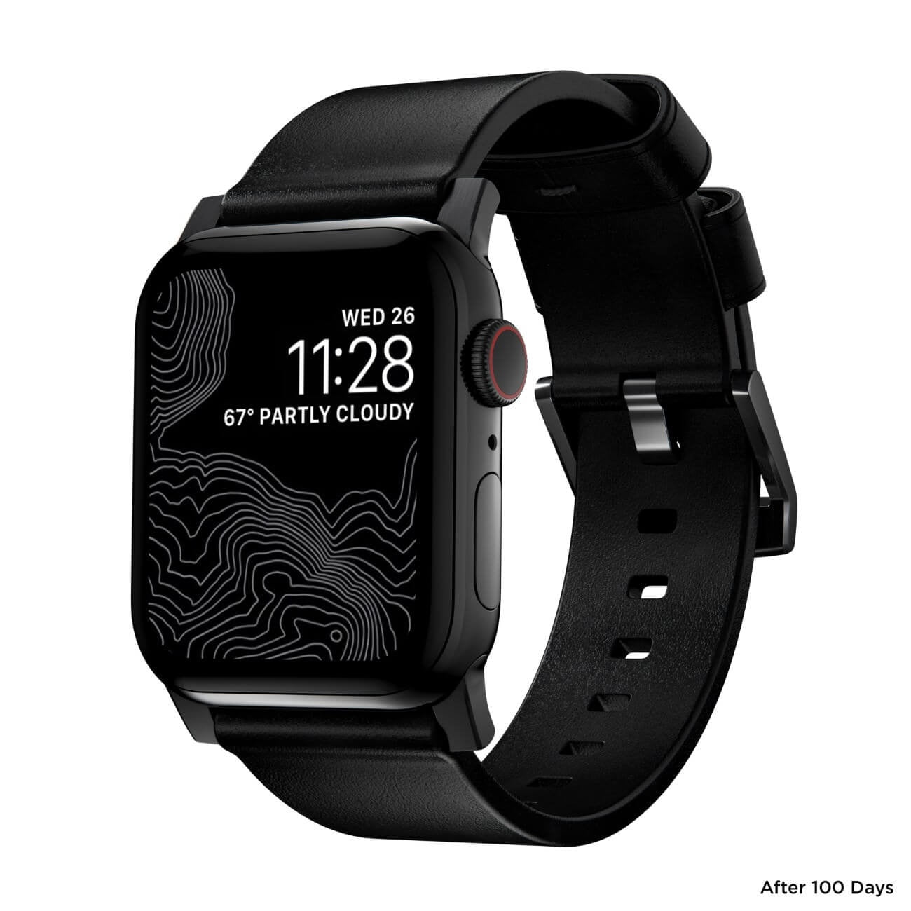 Curea Piele Naturala Nomad Modern - Apple Watch 7/SE/6/5/4/3/2/1 45 / 44 / 42 mm - Black - NM1A41BM00 - 855848007588 - 9